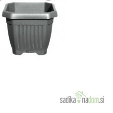 Posuda za cvijeće PVC Octagon antracit s postoljem