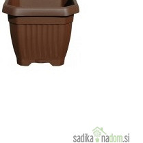 Posuda za cvijeće PVC Octagon smeđa s postoljem